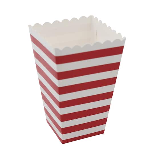Red &#x26; White Striped Popcorn Containers by Celebrate It&#x2122;, 8ct.